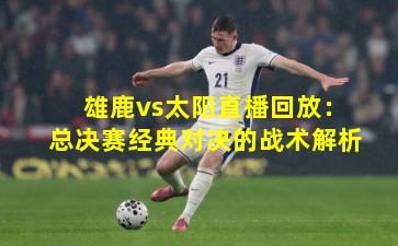 雄鹿vs太阳直播回放：总决赛经典对决的战术解析